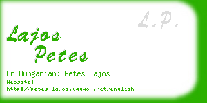 lajos petes business card